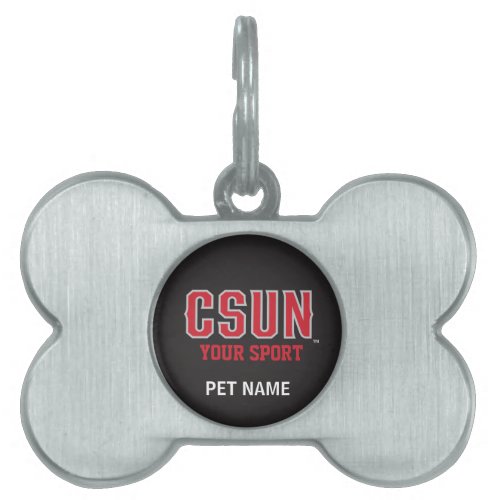 CSUN Red _ Customize Your Sport Pet Name Tag