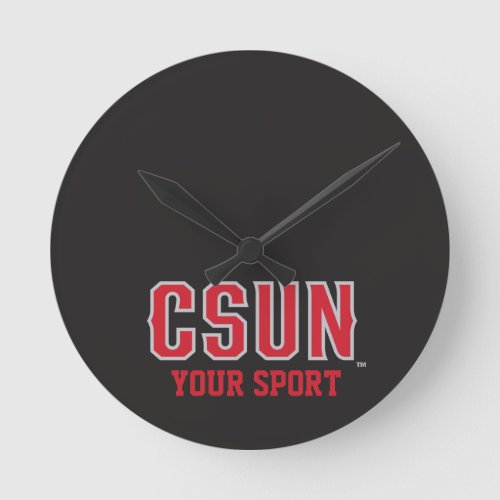 CSUN Red _ Customize Your Sport Round Clock