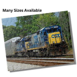 CSX Blue Diesel Locomotive Engine Train Railroad Jigsaw Puzzle