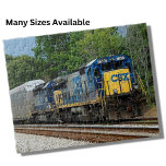 CSX Blue Diesel Locomotive Engine Train Railroad Jigsaw Puzzle<br><div class="desc">CSX Blue Yellow Diesel Loco Train Puzzle - see my store for more great Train Gifts</div>