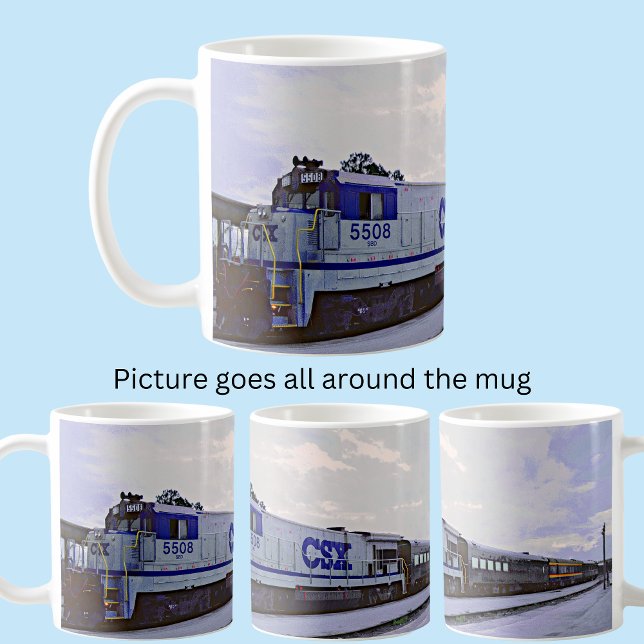 CSX Gray Blue Diesel Locomotive Train Coffee Mug (Creator Uploaded)