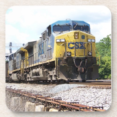 CSX Railroad AC4400CW 6 With a Coal Train         Beverage Coaster