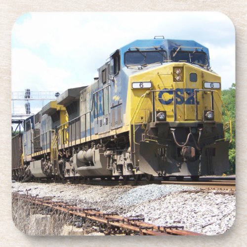 CSX Railroad AC4400CW 6 With a Coal Train  Beverage Coaster