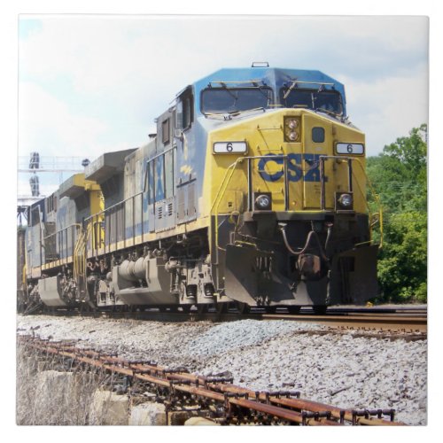 CSX Railroad AC4400CW 6 With a Coal Train         Ceramic Tile