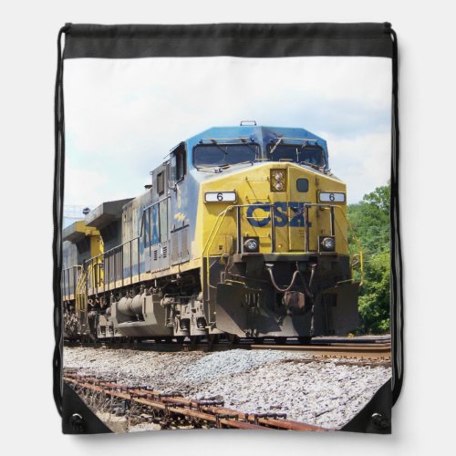 CSX Railroad AC4400CW 6 With a Coal Train  Drawstring Bag