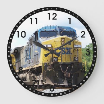 Csx Railroad Ac4400cw #6 With A Coal Train Large Clock by stanrail at Zazzle