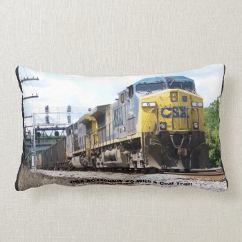Csx Railroad Ac4400cw #6 With A Coal Train  Lumbar Pillow by stanrail at Zazzle