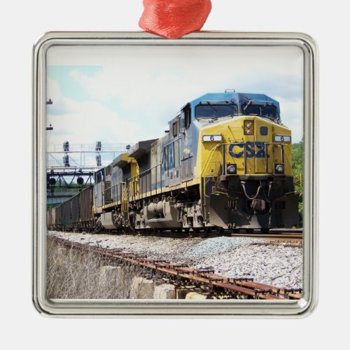 CSX Railroad AC4400CW 6 With a Coal Train     Metal Ornament