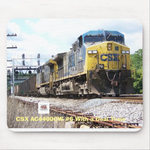 CSX Railroad AC4400CW 6 With a Coal Train  Mouse Pad