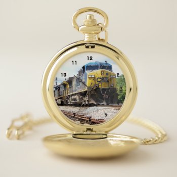 Csx Railroad Ac4400cw #6 With A Coal Train       Pocket Watch by stanrail at Zazzle