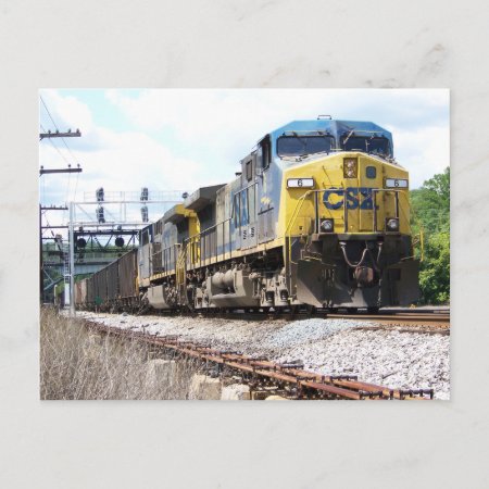 Csx Railroad Ac4400cw #6 With A Coal Train Postcard
