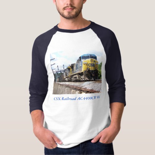 CSX Railroad AC4400CW 6 With a Coal Train Ringer T_Shirt