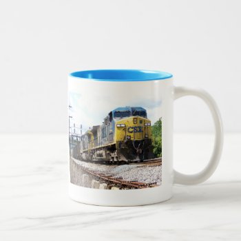 Csx Railroad Ac4400cw #6 With A Coal Train Two-tone Coffee Mug by stanrail at Zazzle