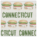 CT Connecticut Steamed Cheese Burger Cheeseburger Fabric