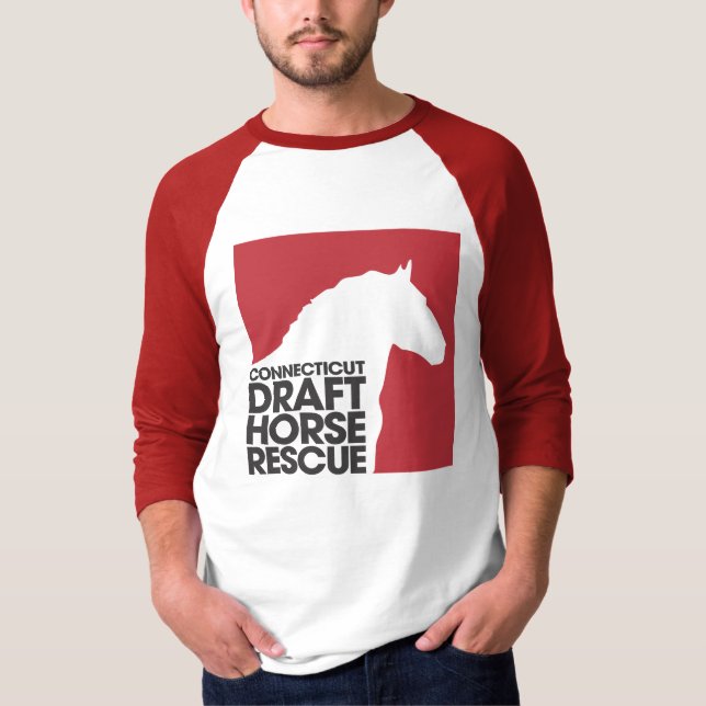 CT Draft Horse Rescue 3/4 Sleeve Baseball Shirt (Front)