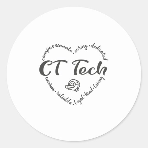 CT Tech CT Technologist Computed Tomo Classic Round Sticker