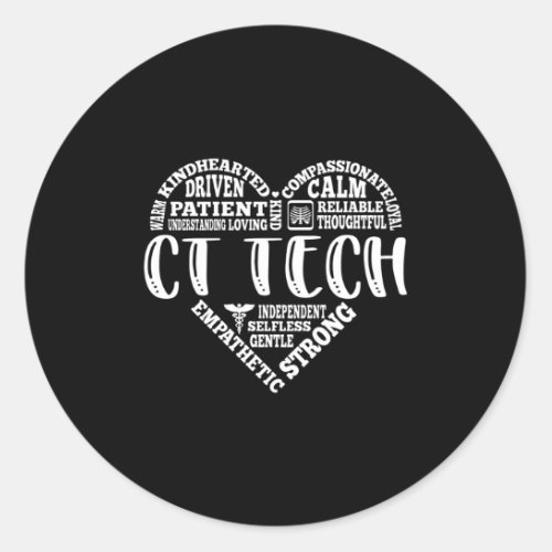 CT Tech CT Technologist Computed Tomo Classic Round Sticker