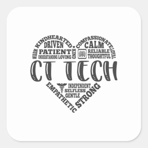CT Tech CT Technologist Computed Tomo Square Sticker