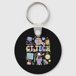 Ct Tech Happy Easter Day Hoppy Ct Scan Technologis Keychain
