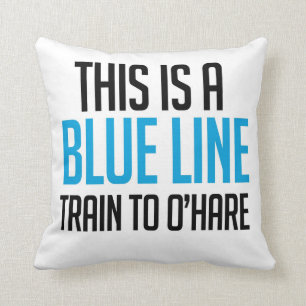 CTA Blue Line Train to O'Hare Pillow