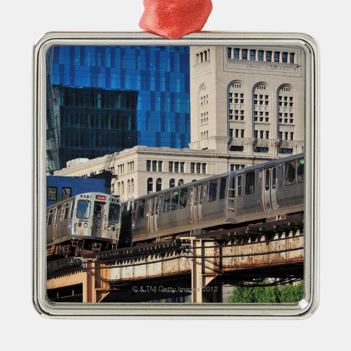 CTA rapid transit Orange Line and Green Line Christmas Ornaments