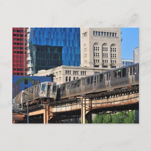 CTA rapid transit Orange Line and Green Line Postcard