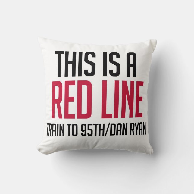 CTA Red Line Pillow (Front)