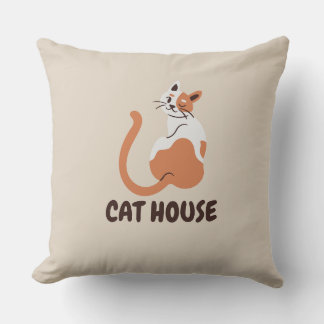 cte cat design throw pillow