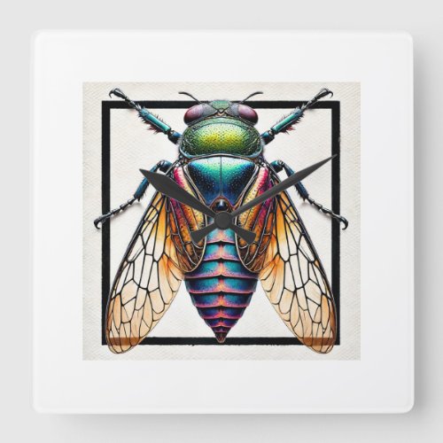 Ctenopseustis Insect 130624IREF126 _ Watercolor Square Wall Clock