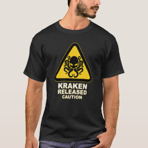 Cthulhu Caution Kraken Released Warning T-Shirt