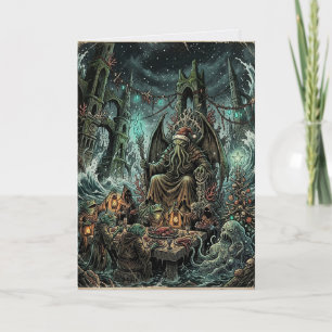 Cthulhu Christmas Dinner Lovecraft Card