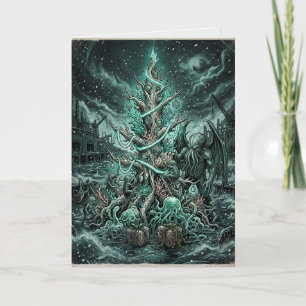 Cthulhu Christmas Tree Lovecraft Horror Card
