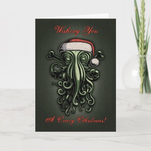 Cthulhu Claus Card w inside greeting Holiday Card