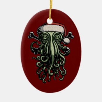 Cthulhu Claus Ceramic Ornament by kbilltv at Zazzle