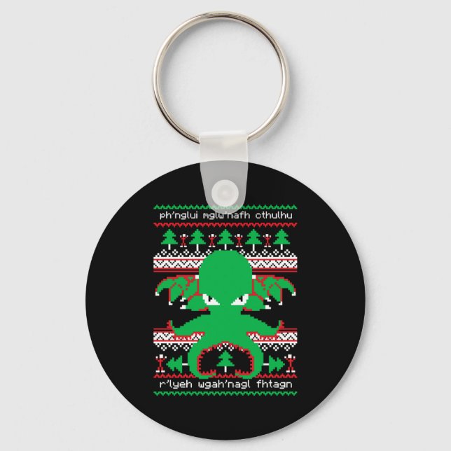 Cthulhu Cultist Christmas Cthulhu Ugly Christmas S Keychain (Front)