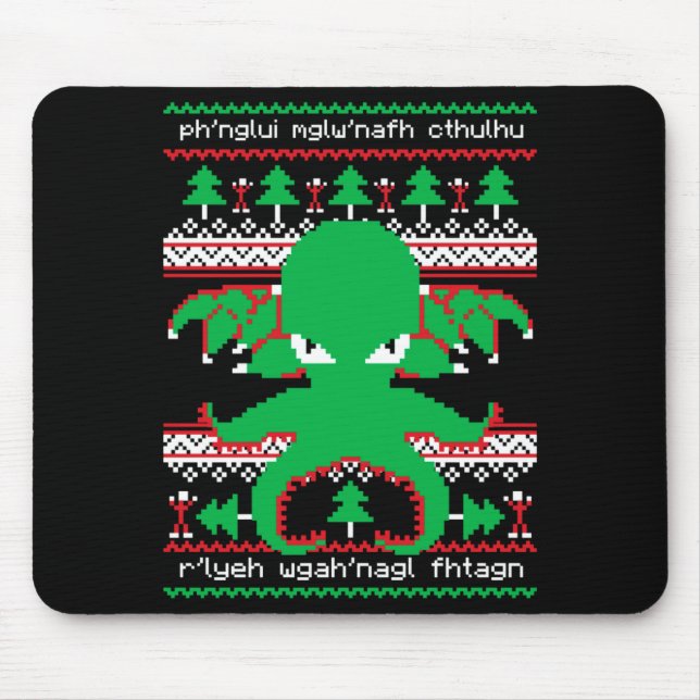 Cthulhu Cultist Christmas Cthulhu Ugly Christmas S Mouse Pad (Front)