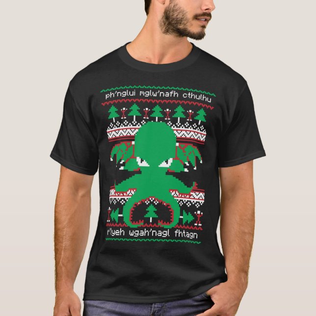 Cthulhu Cultist Christmas Cthulhu Ugly Christmas S T-Shirt (Front)