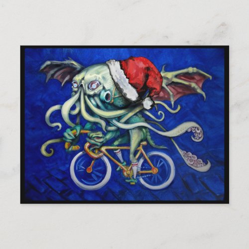 Cthulhu for Xmas Holiday Postcard