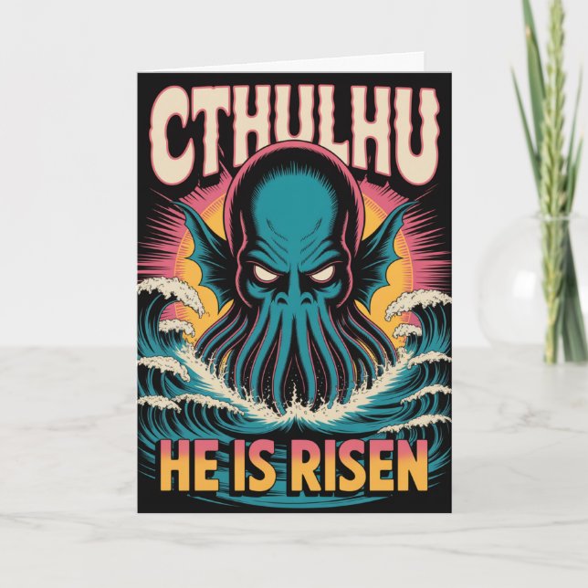 Cthulhu He Is Risen Easter Card (Front)