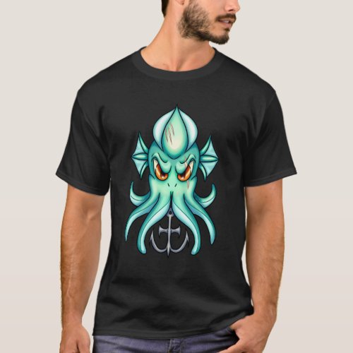 Cthulhu Head and Anchor T_Shirt