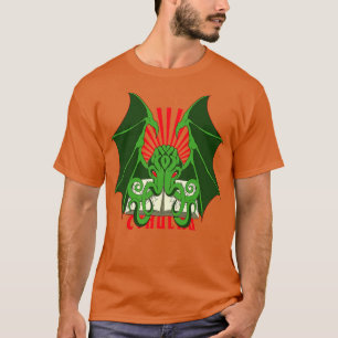 Cthulhu holding a Book Lovecraft illustration T-Shirt