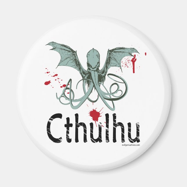 Cthulhu horror vector art magnet (Front)