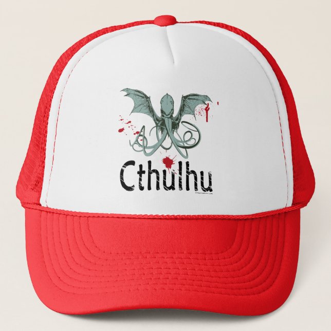 Cthulhu horror vector art trucker hat (Front)