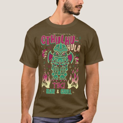 Cthulhu Hula Tiki Bar Creepy Cute Lovecraft Monste T_Shirt