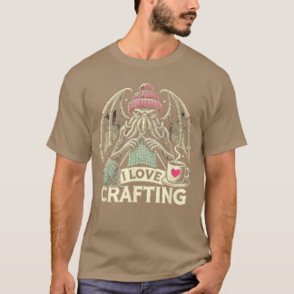 Cthulhu I Love Crafting Vintage Cosmic Horror Cthu T-Shirt
