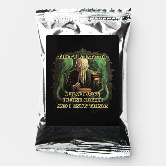 Cthulhu I read books I drink coffee I know things Coffee Drink Mix (Front)