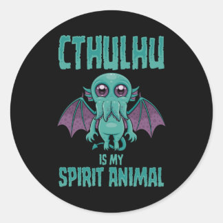 Cthulhu Is My Spirit Animal Classic Round Sticker