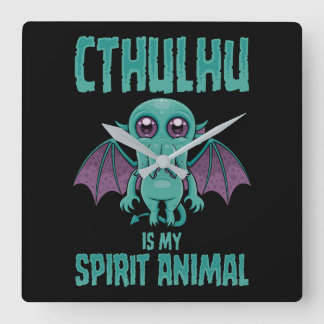 Cthulhu Is My Spirit Animal Square Wall Clock
