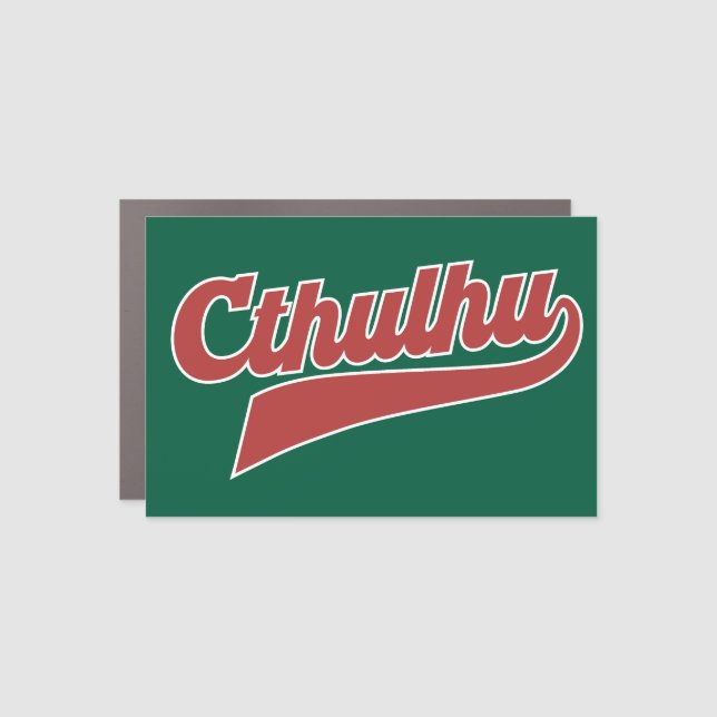 Cthulhu League Script – Vintage Eldritch Lettering Car Magnet (Front)