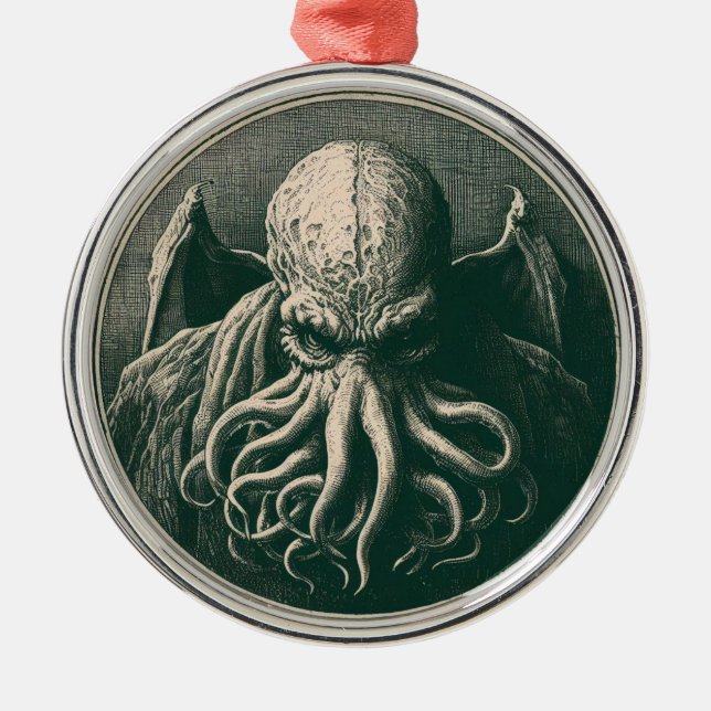 Cthulhu Lovecraft Horror Metal Ornament (Front)